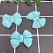 Resin Bowknot Cabochons, DIY for Bobby Pin Hair Accessories, Cyan, 19x24mm