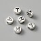 Zinc Alloy Spacer Beads, Flat Round with Random Letter A~Z, Antique Silver, 6.5x3.5mm, Hole: 1.5mm