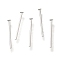 Brass Flat Head Pins, Lead Free & Cadmium Free, 925 Sterling Silver Plated, 10x0.8mm, Head: 1mm