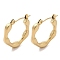 Flower 201 Stainless Steel Half Hoop Earrings for Women, with 304 Stainless Steel Pin, Golden, 21x3mm