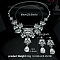 Alloy & Rhinestone Studs Earrings & Necklaces Set, Jewely for Women, Flower & Teardrop, Crystal, 600mm