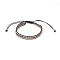 Polyster Braided Bead Bracelets, Adjustable Bracelet, Coffee, Inner Diameter: 2-3/8 inch(6cm), 1Pc/Bag