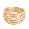 Ion Plating(IP) Unisex 304 Stainless Steel Finger Rings, Round Shape, Golden, Size 6~9, 6~12mm, Inner Diameter: 16.5~18.9mm