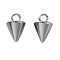 Non-Tarnish 201 Stainless Steel Charms, Cone Charm, Stainless Steel Color, 9x6mm, Hole: 1.8mm