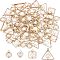 CHGCRAFT 80Pcs 4 Style ABS Plastic Imitation Pearl Pendants, with UV Plating Acrylic Findings, Light Gold, Mixed Shape, Creamy White, 16~26x12~24x6~10mm, Hole: 1.5mm, 20pcs/style