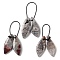 2Pcs Natural Mexican Agate Pendants, Gems Charms, Leaf, 28x10.5x4.5mm, Hole: 1.4mm