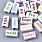 Opaque Acrylic Beads, Rectangle with Words, Mixed Color, 7.5x15x4.5mm, Hole: 3mm, about 1180pcs/500g