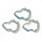 (Defective Closeout Sale: Fade), Resin Pendants, with ABS Plastic Imitation Pearl, Twist Ring, Aqua, 28x38.6x6.1mm