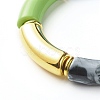 Chunky Curved Tube Beads Stretch Bracelet BJEW-JB06683-01-4