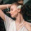 ANATTASOUL Natural Shell Braided Bead Bracelet & Imitation Pearl Pendant Necklace SJEW-AN0001-17-6