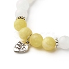 Dyed Natural White Jade(Dyed) Beads Bracelets for Women Gift BJEW-JB06660-6