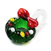 Colorful Transparent Handmade Lampwork Pendants for Christmas LAMP-A004-01A-2