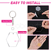 BENECREAT DIY Hexagon Acrylic Blank Pendant Keychain Making Kits DIY-BC0001-61P-4