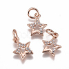 Brass Micro Pave Cubic Zirconia Charms ZIRC-F111-15-2