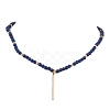 Natural Lapis Lazuli Beads Necklaces & Leverback Earrings Sets SJEW-JS01302-6