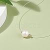 Natural Pearl Pendant Necklace with Nylon Wire for Women NJEW-JN03830-3