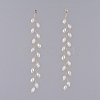 Electroplate Glass Beads Dangle Stud Earrings EJEW-JE03820-3