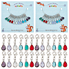 12Pcs 6 Colors Teardrop Glass Pendant Decorations HJEW-PH01699-1