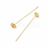 Brass Crystal Rhinestone Flower Head Pins X-KK-A178-03G-3