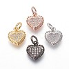 Brass Micro Pave Cubic Zirconia Charms ZIRC-J021-14-RS-1