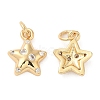 Rack Plating Brass Micro Pave Clear Cubic Zirconia Charms KK-I706-17G-1