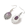 Natural Amethyst Teardrop Dangle Earrings EJEW-K246-01P-05-3