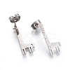 304 Stainless Steel Stud Earrings EJEW-F178-07P-1