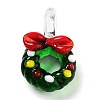 Colorful Transparent Handmade Lampwork Pendants for Christmas LAMP-A004-01A-1