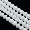Opaque Solid Color Crystal Glass Round Beads Strands EGLA-F037-10mm-E01-2