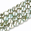 Electroplate Opaque Solid Color Glass Beads Strands EGLA-T008-09C-1