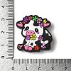 Dairy Cattle Cow Calf with Various Colors Small Flowers Silicone Focal Beads SIL-M006-03B-3