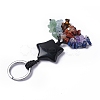 Natural Obsidian Star with Mixed Gemstone Chips Beaded Tassel Keychains KEYC-P012-01P-01-3