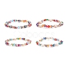 Natural Pearl & Glass Triangle Beaded Stretch Bracelet for Women BJEW-JB08230-1