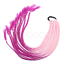 High Temperature Fiber Colored Braids Hair Piece Ponytail Dreadlocks Hair Ornaments OHAR-PW0003-203-17-1