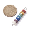 Chakra Natural Lava Rock Dyed Beaded Connector Charms PALLOY-JF02546-03-2