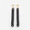 304 Stainless Steel Curb Chains Dangle Earrings EJEW-JE02831-2