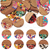 16Pcs 8 Colors Transparent Resin & Walnut Wood Pendants RESI-TA0002-10-9
