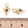 Brass Micro Pave Cubic Zirconia Charms KK-C051-06G-02-3