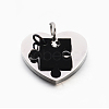 Valentine's Couple Jewelry Lovers 304 Stainless Steel Heart with Puzzle Jigsaw Split Pendants STAS-E090-46B-1