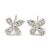 Rack Plating Brass Micro Pave Clear Cubic Zirconia Stud Earrings EJEW-N055-02P-04-RS-1