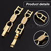   8Pcs 2 Colors Bowknot Rack Plating Brass Micro Pave Clear Cubic Zirconia Watch Band Clasps ZIRC-PH0001-32-4