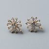 Brass Pave Clear Cubic Zirconia Stud Earrings Finding FIND-WH0152-97-1