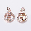 Brass Micro Pave Cubic Zirconia Pendants ZIRC-G120-E-RG-RS-2