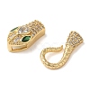 Snake Brass Micro Pave Cubic Zirconia S Hook Clasps KK-A227-06G-2