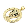 Brass Micro Pave Cubic Zirconia Pendants KK-K354-09E-G-2