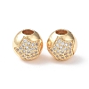 Brass Micro Pave Cubic Zirconia Beads KK-I702-19B-G-2