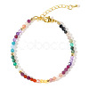 Faceted Round Natural Amethyst & Aquamarine & Apatite & Citrine & Carnelian Beaded Bracelets GF6950-1