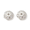 Brass Micro Pave Clear Cubic Zirconia Bead Caps KK-G420-32P-01-1