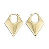 Brass Chunky Rhombus Hoop Earrings for Women EJEW-N011-82LG-2