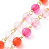 Handmade Rainbow Color Transparent Acrylic Bead Chains AJEW-JB01140-01-4